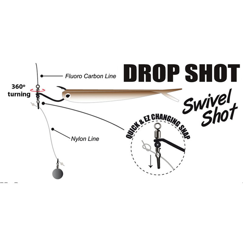 Hame&ccedil;on simple drop shot carnassier gamakatsu swivel shot (x3) - Simples | Pacific P&ecirc;che