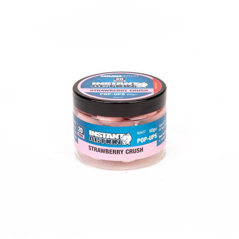 Bouillettes flottantes carpe nashbait instant action pop up strawberry crush - Flottantes | Pacific P&ecirc;che