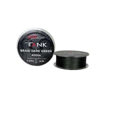 Tresse Overfight Tank Braid Dark Green 400 m - Tresses | Pacific P&ecirc;che