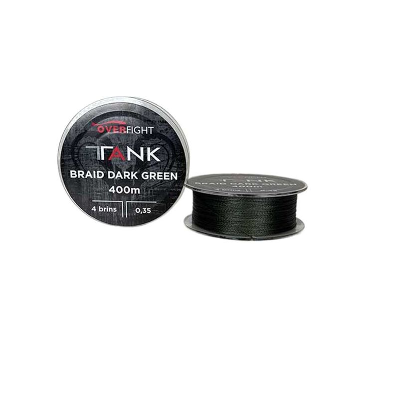 Tresse Overfight Tank Braid Dark Green 400 m - Tresses | Pacific P&ecirc;che