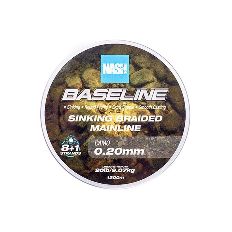 Tresse Nash Baseline Sinking Braid Camo 1200m - Tresse | Pacific Pêche