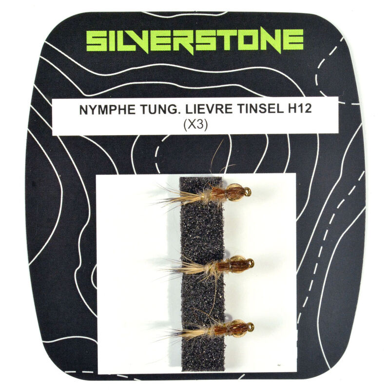 Mouche silverstone nymphe tungstène lièvre tinsel h12 (x3) - Nymphes | Pacific Pêche