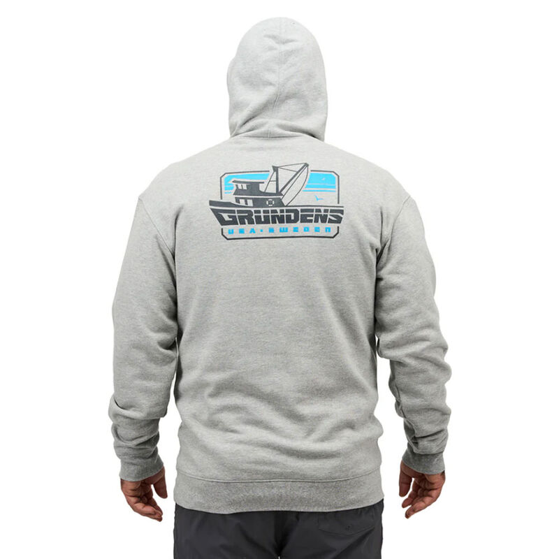 Sweatshirt Grundens Displacement Hoodie Commercial Boat Ahtletic Heather - Vêtements | Pacific Pêche