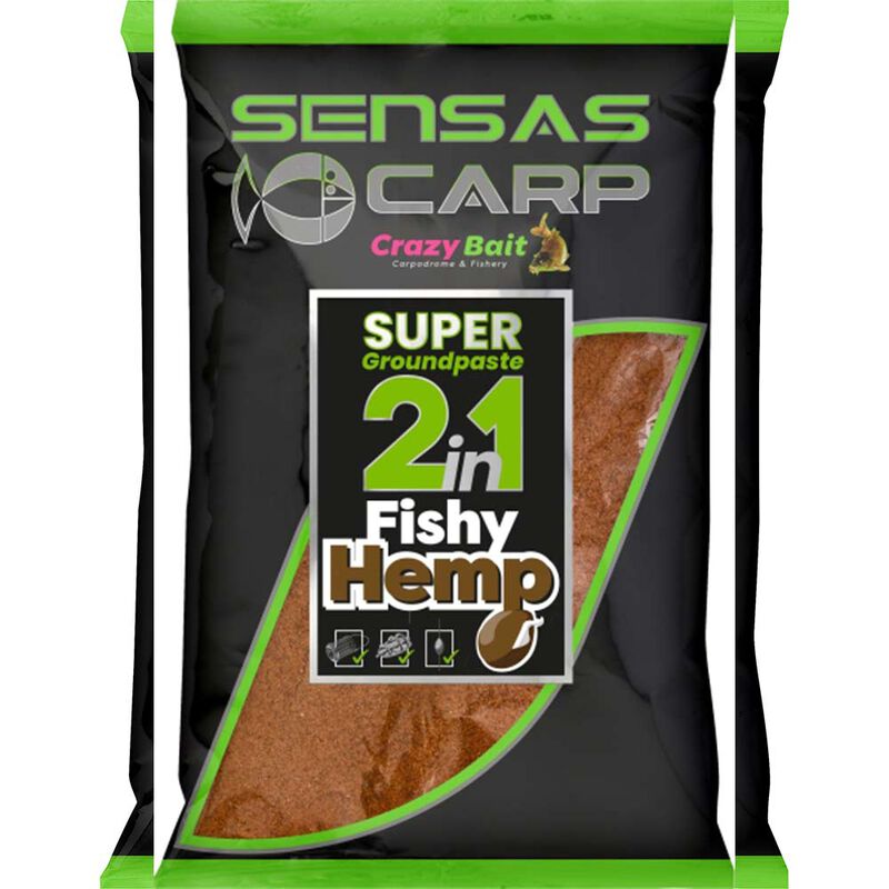Pate d'Eschage Sensas Super Groundpaste 2en1 Fishy Hemp 1kg - P&acirc;tes D'eschage | Pacific P&ecirc;che
