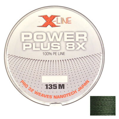 Tresse X-Line Power Plus 8x Verte 135m - Tresses | Pacific Pêche