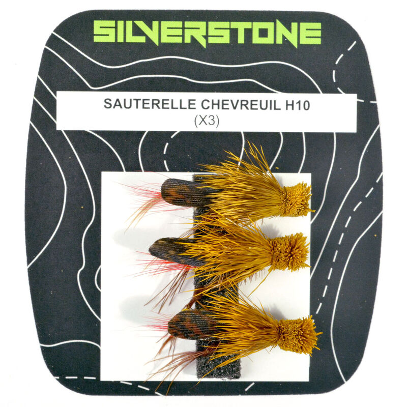 Mouche s&egrave;che silverstone sauterelle chevreuil h10 (x3) - S&egrave;ches | Pacific P&ecirc;che
