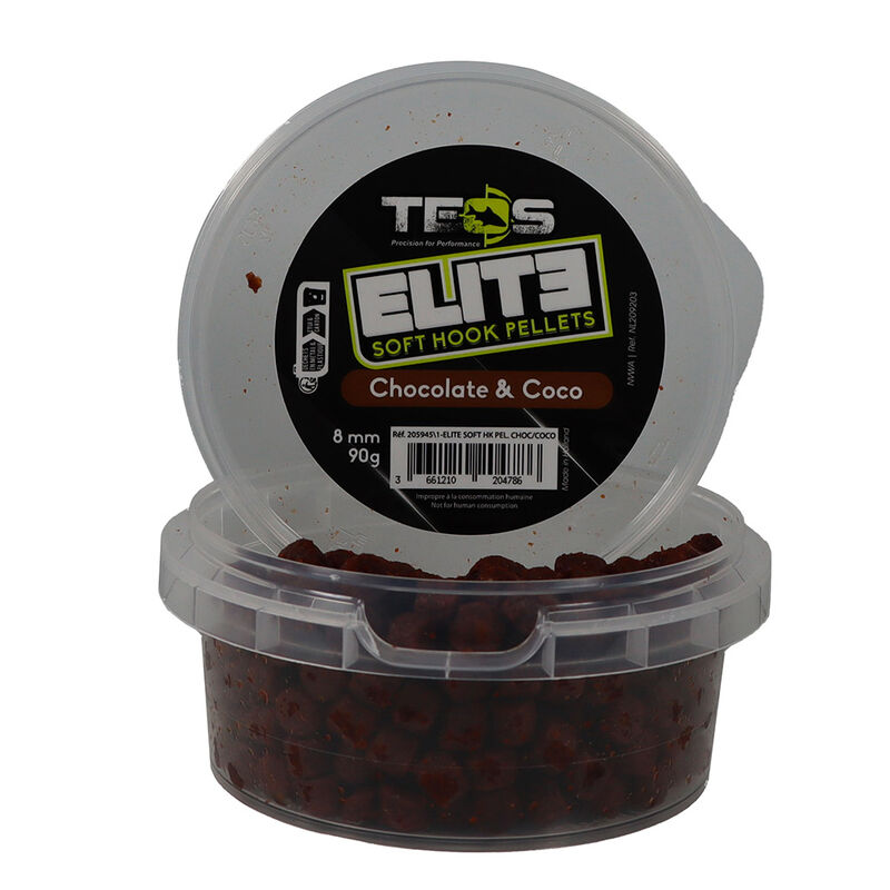 Pellets Soft Hook Teos Elite Chocolat/Coco 8mm 90g - Pellets | Pacific Pêche