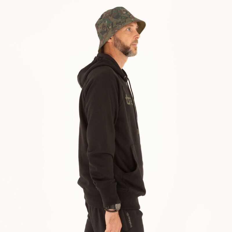 Sweatshirt Trakker CR Logo Hoody Black Camo - Vêtements carpistes | Pacific Pêche