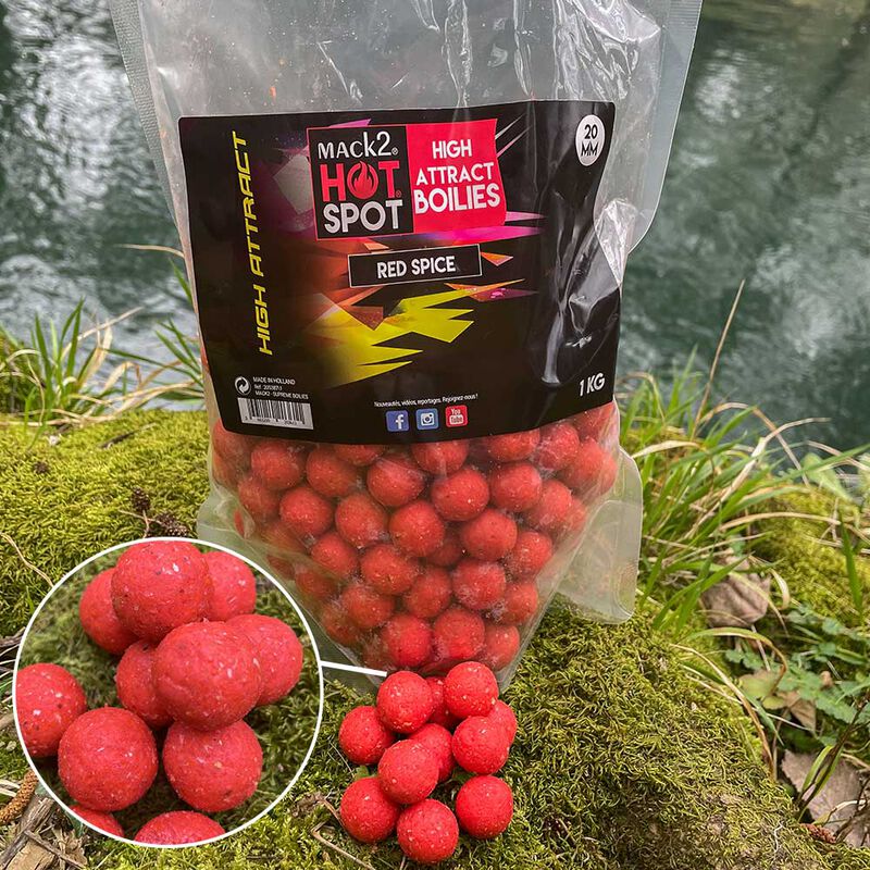 Bouillettes Mack2 High Attract RED SPICE 20mm 1kg - Denses | Pacific P&ecirc;che