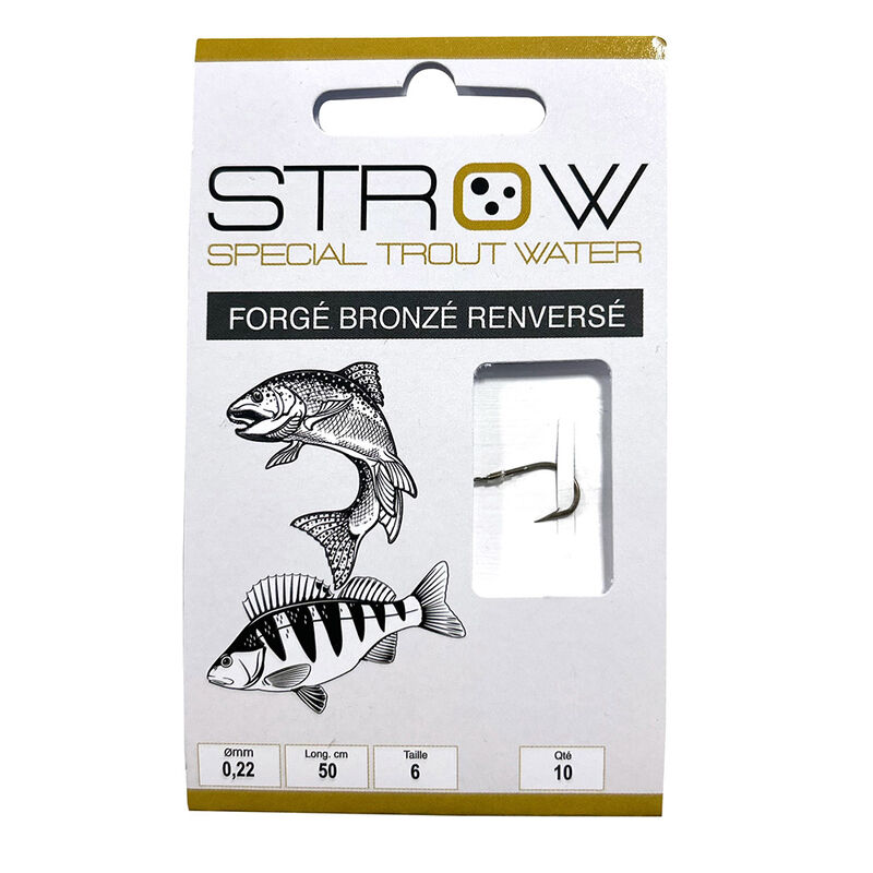 Hameçons montés STROW Forgé bronzé renversé 50cm - Hameçons montés | Pacific Pêche