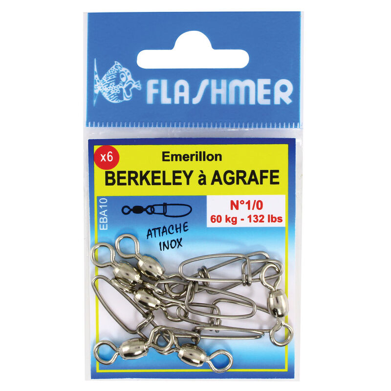 Berkeley &agrave; agrafe inox flashmer (pochette de 6) - Agrafes | Pacific P&ecirc;che