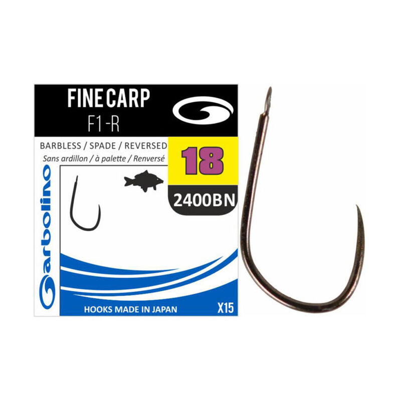 Hamecons Non Montées Garbolino 2400BN Fine Carp F1 - Hameçons non Montés à Palettes | Pacific Pêche