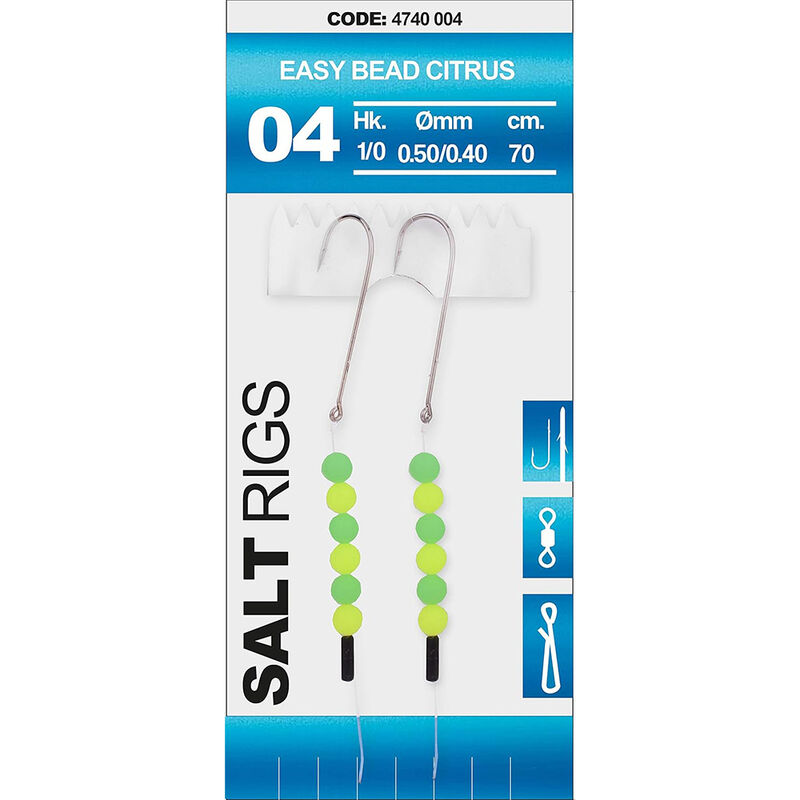 Bas de Ligne SPRO Salt Rig Easy Bead Citrus 1/0 - Bas de Lignes / Lignes Montées | Pacific Pêche