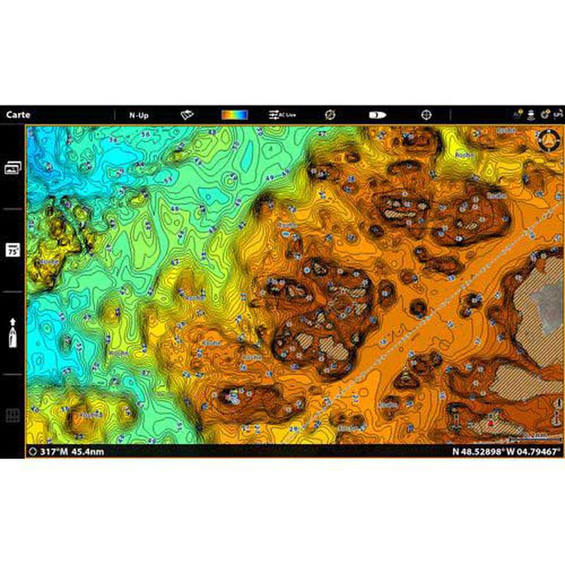 Carte d&eacute;taill&eacute;e des c&ocirc;tes fran&ccedil;aises et corses humminbird - Sondeurs/Gps | Pacific P&ecirc;che