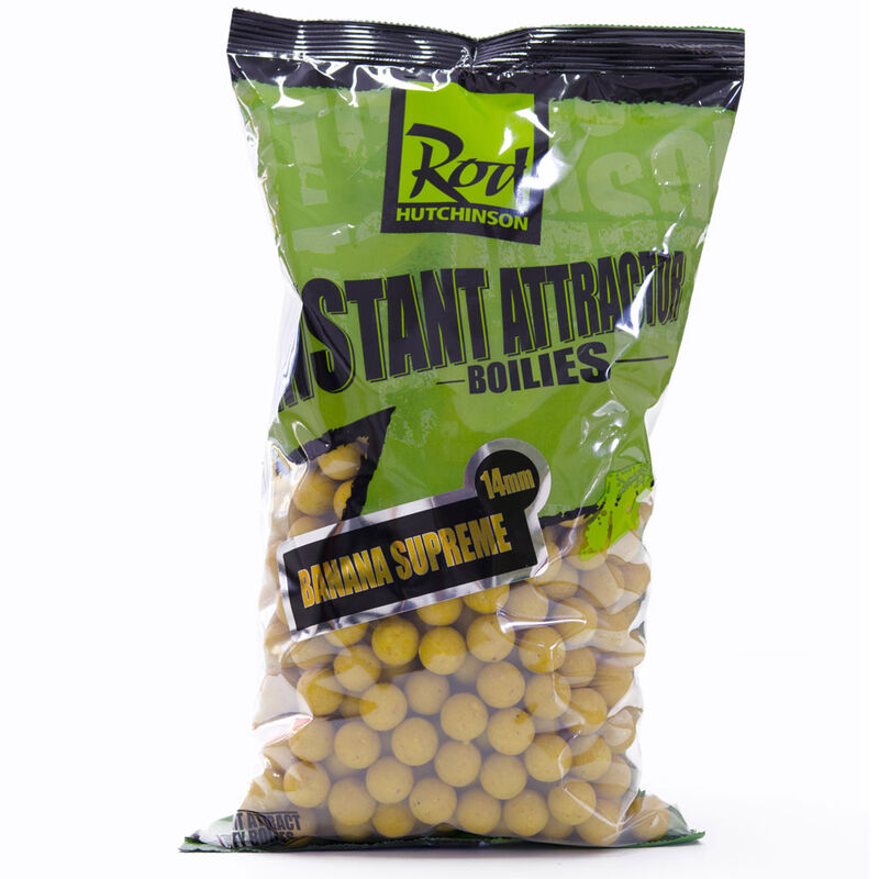 Bouillettes carpe rod hutchinson instant attractor banana supreme 14mm 1kg - Denses | Pacific P&ecirc;che