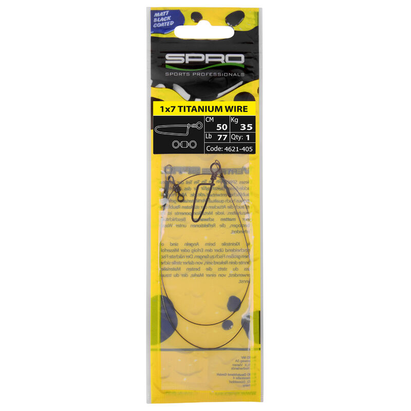 Bas de Ligne Monté Spro Matt Black Leader 1x7 Titanium(x1) - Bas de ligne montés | Pacific Pêche