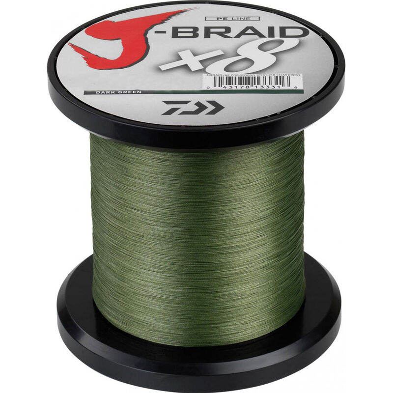 Tresse daiwa jbraid 8 brins dark green 1500m - Tresse | Pacific P&ecirc;che