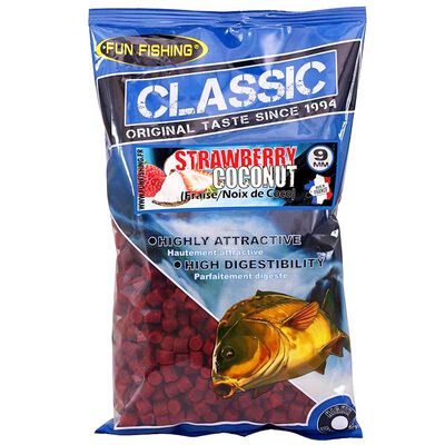 Pellets Fun Fishing Classic Strawberry Coconut 9mm 700g - Amor&ccedil;ages | Pacific P&ecirc;che