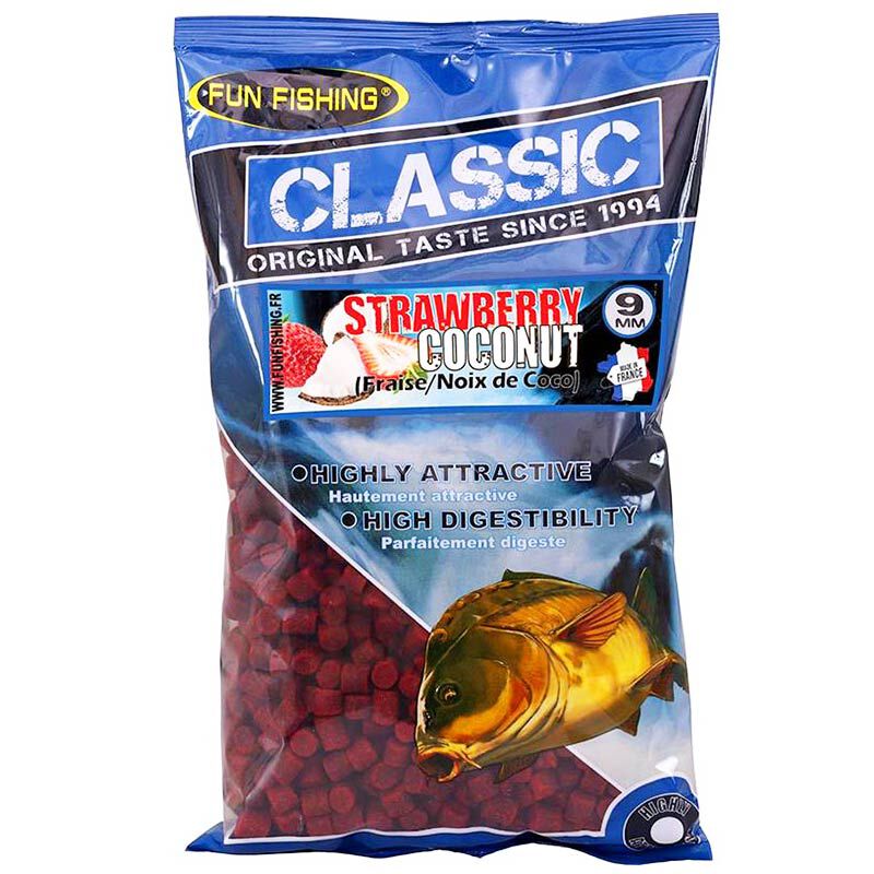 Pellets Fun Fishing Classic Strawberry Coconut 9mm 700g - Amor&ccedil;ages | Pacific P&ecirc;che