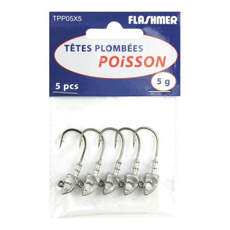 Têtes plombée flashmer poisson (pochette de 5) - Têtes Plombées | Pacific Pêche