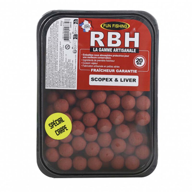 Bouillettes Denses Fun Fishing RBH Boilies Scopex & Liver 800g - Denses | Pacific Pêche