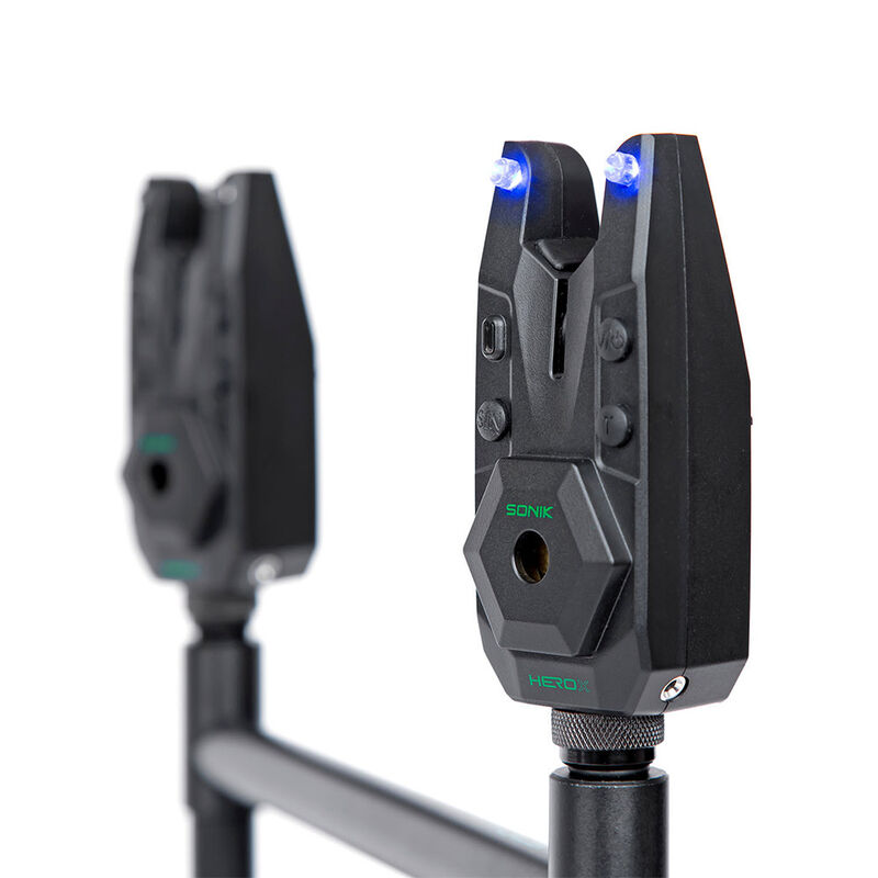 Coffret 3 détecteurs + 1 centrale + 1 lampe bivvy Sonik HeroX - Coffrets détecteurs | Pacific Pêche