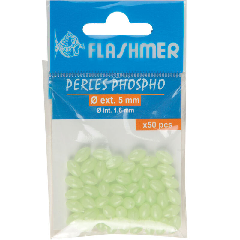 Perles ovales de montage  flashmer perle phospho - Perles | Pacific P&ecirc;che