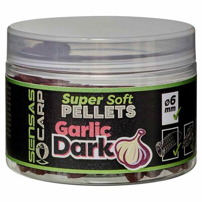 Pellet Sensas Super Soft Pellets 6 mm Garlic Dark 60g - Pellets Mous | Pacific P&ecirc;che