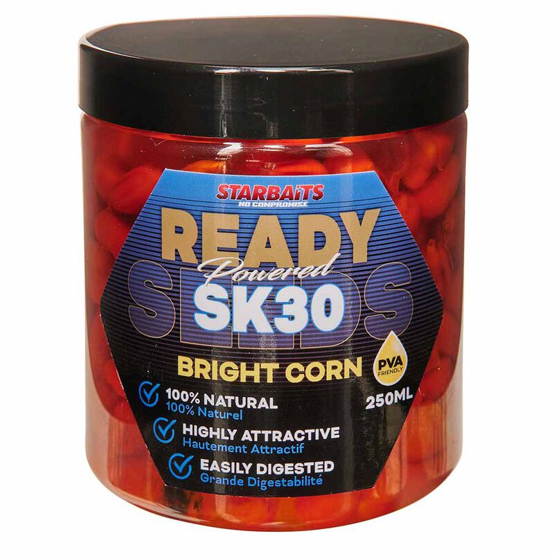 Graine Cuite Starbaits Ready Seed Bright Corn SK 30 250ml - Pr&ecirc;tes &agrave; l'emploi | Pacific P&ecirc;che