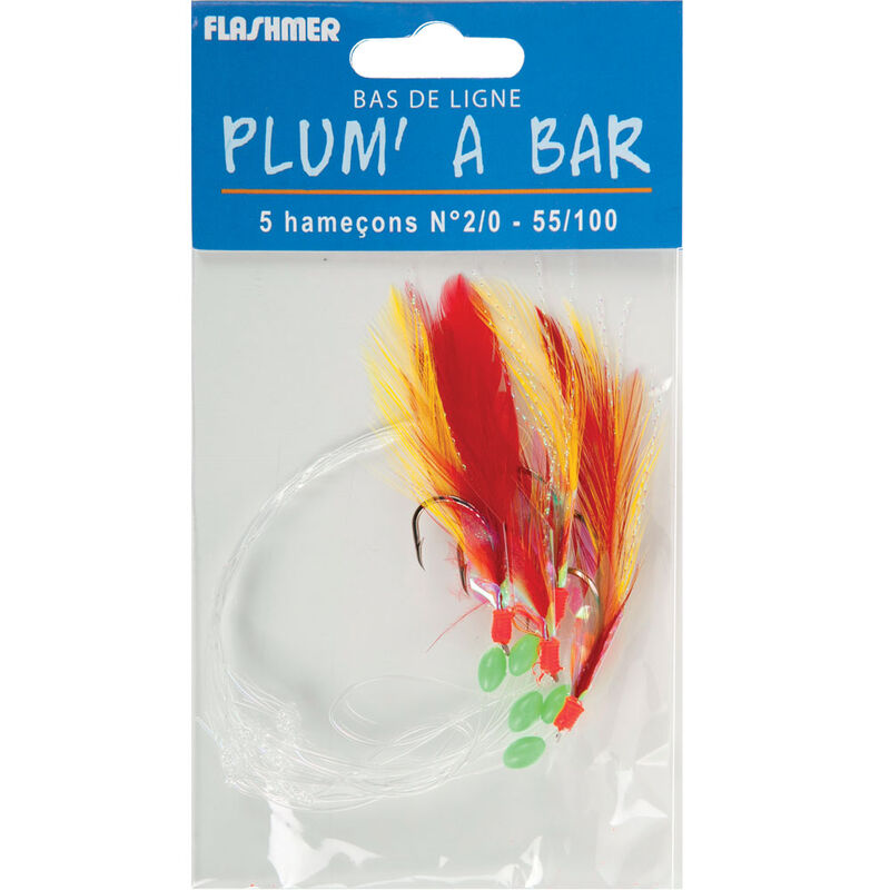 Bas de ligne mer flashmer plum'a bar 2/0 - Bas de Lignes / Lignes Montées | Pacific Pêche