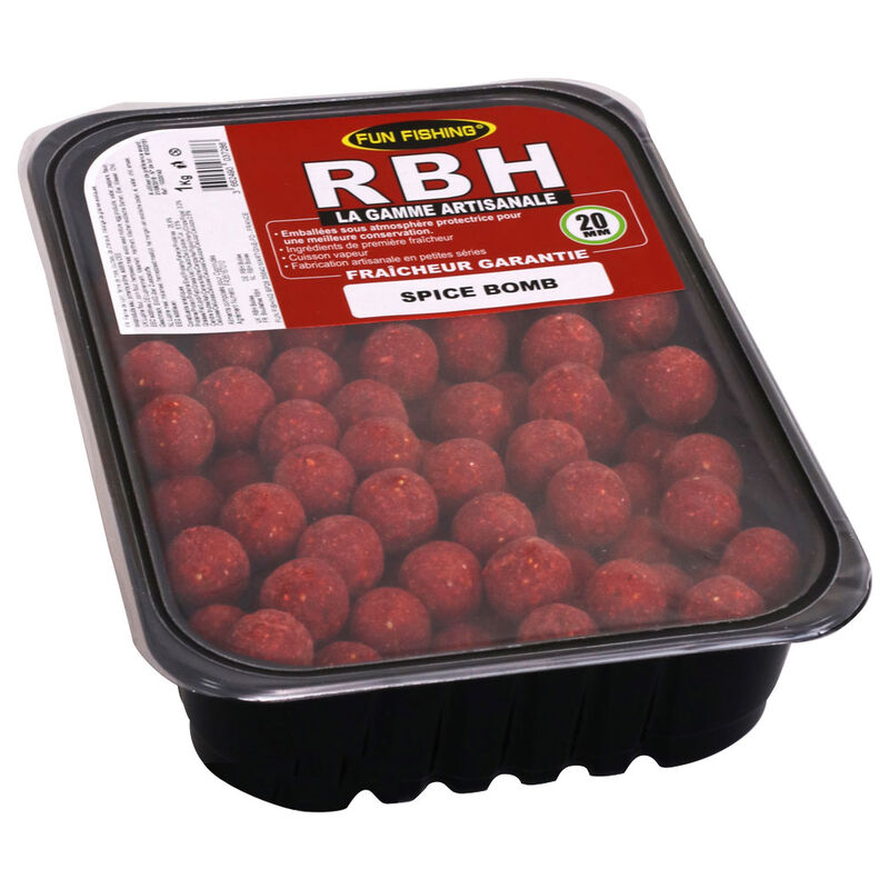 Bouillettes carpe fun fishing rbh boilies spice bomb 1kg - Denses | Pacific P&ecirc;che