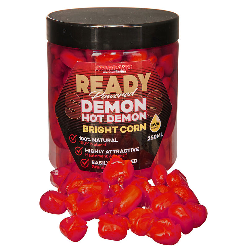 Graine Cuite Starbaits Ready Seed Bright Corn Demon 250ml - Pr&ecirc;tes &agrave; l'emploi | Pacific P&ecirc;che