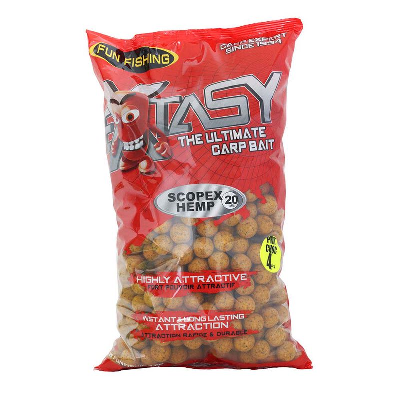 Bouillettes funfishing extasy Scopex Hemp 4kg 20mm - Denses | Pacific Pêche