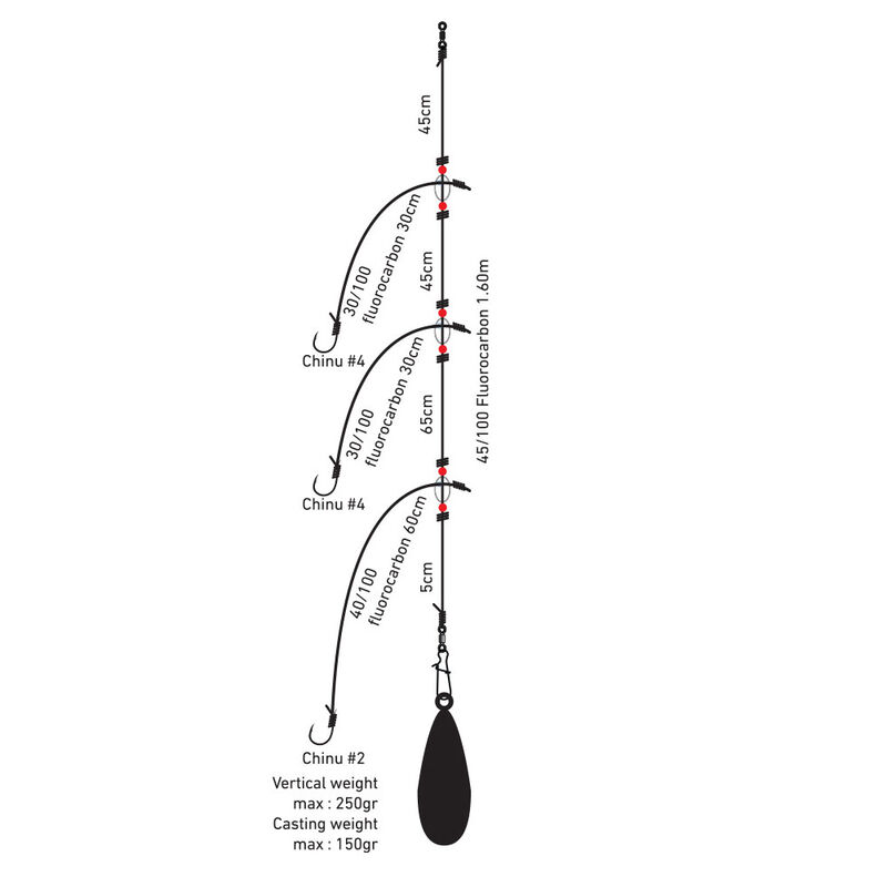 Montages daiwa bateau (daurades et pageots) competition light - Montages / Hame&ccedil;ons | Pacific P&ecirc;che