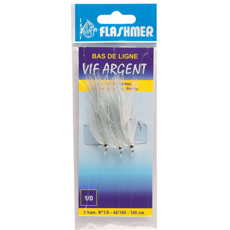 Bas de ligne mer flashmer vif argent 3 hamecons - Bas de Lignes / Lignes Montées | Pacific Pêche