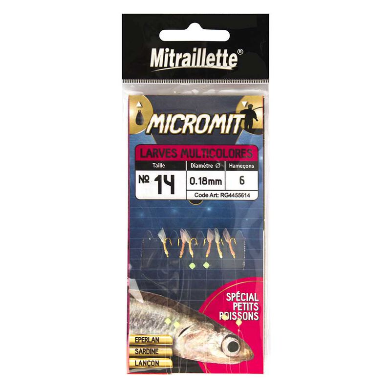 Mitraillette ragot micromit  larve multicolores - Trains de Plumes | Pacific P&ecirc;che