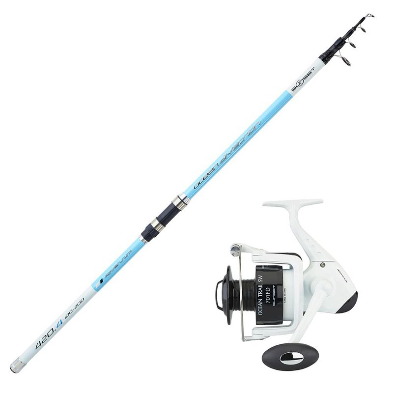 Ensemble surfcasting T&eacute;lescopique ocean diversion 450 + moulinet trail - Packs et ensembles | Pacific P&ecirc;che