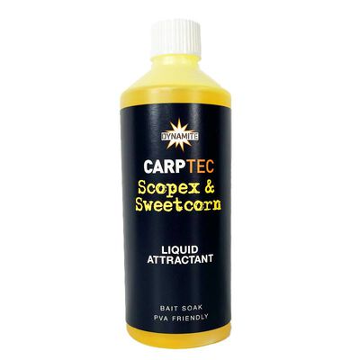 Liquide  Attractant Dynamite CarpTec Scopex & Sweet Corn 500ml - Boosters / dips | Pacific P&ecirc;che