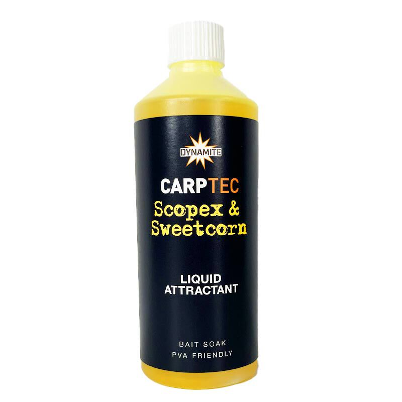 Liquide  Attractant Dynamite CarpTec Scopex & Sweet Corn 500ml - Boosters / dips | Pacific P&ecirc;che