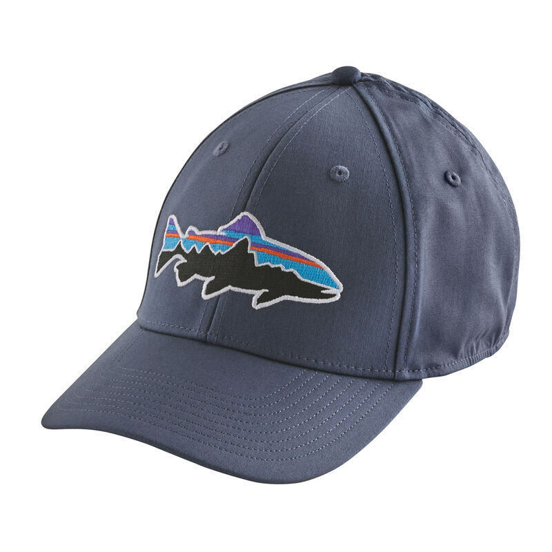 Casquette patagonia fitz roy trout trucker stretch fit dolomite blue (bleue) - Casquettes | Pacific P&ecirc;che