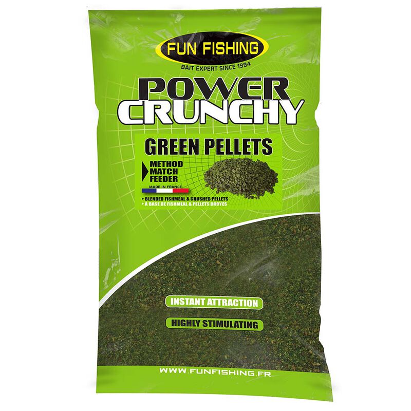 Pellet d'amorçage FUN FISHING Power Crunchy green pellet 2kg - Amorces | Pacific Pêche