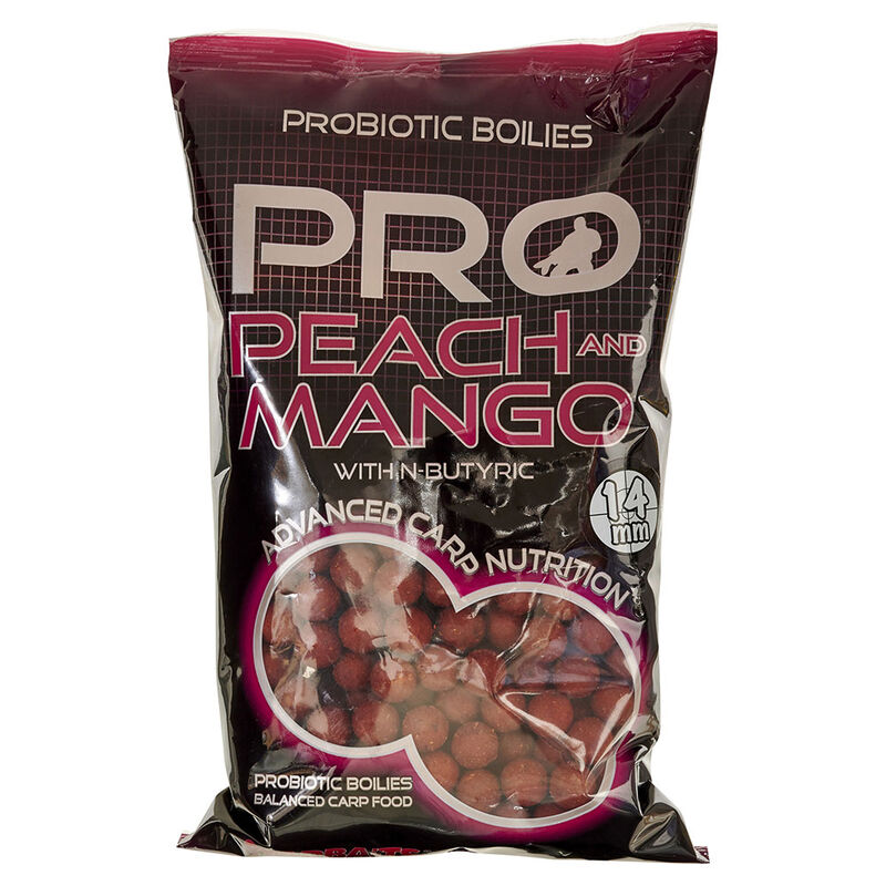 Bouillettes Starbaits Probiotic Peach et Mango Boilie 14mm - Denses | Pacific P&ecirc;che