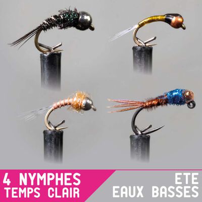 Set Nymphe Garbolino x4 - &eacute;t&eacute; / eaux basses / temps clair - Nymphes | Pacific P&ecirc;che