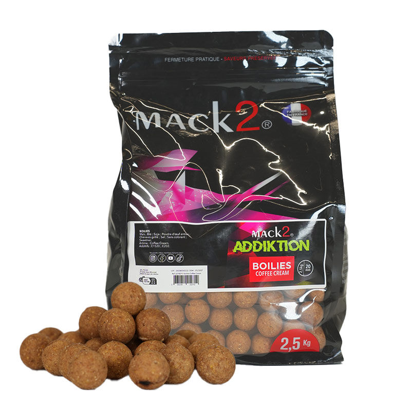 Bouillettes Mack2 Coffee Cream 2.5kg 20 mm - Denses | Pacific Pêche