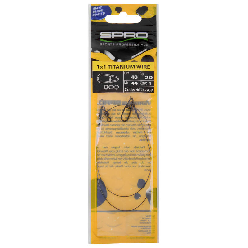 Bas de ligne monté carnassier spro matt black leader 1x1 titanium (x1) - Bas de ligne montés | Pacific Pêche