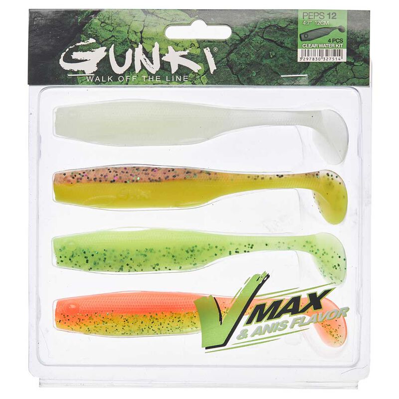 Kit 4 leurres souples gunki peps 12 dark water kit 7cm - Shads | Pacific P&ecirc;che