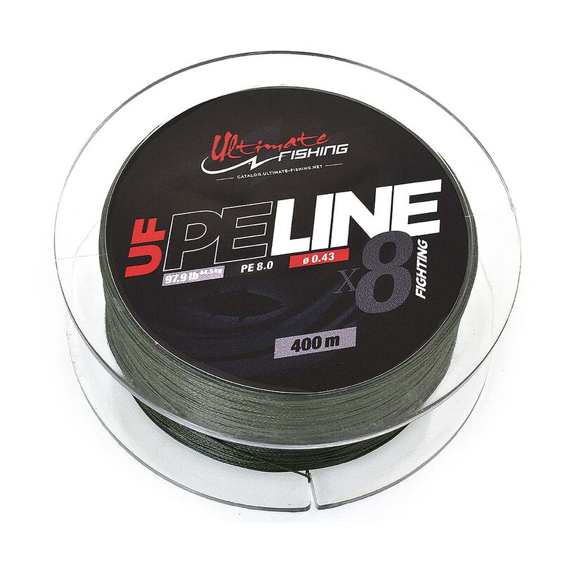 Tresse Ultimate fishing UF PE Line X8 FIGHTING MOSS GREEN 400m - Tresses | Pacific Pêche