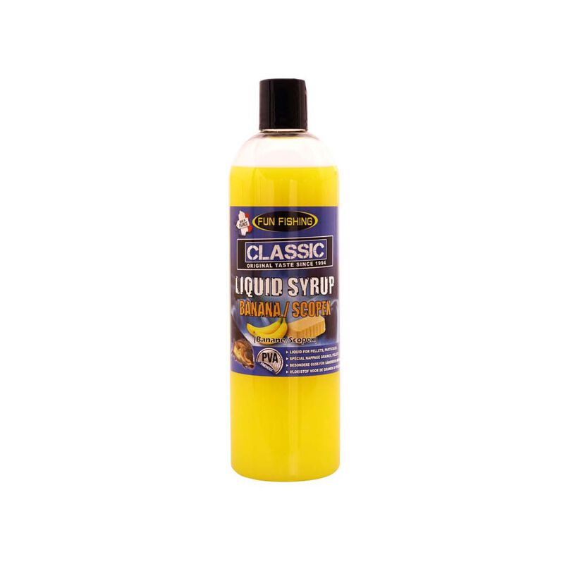 Booster carpe fun fishing classic liquid syrup banane scopex 480ml - Boosters / dips | Pacific P&ecirc;che