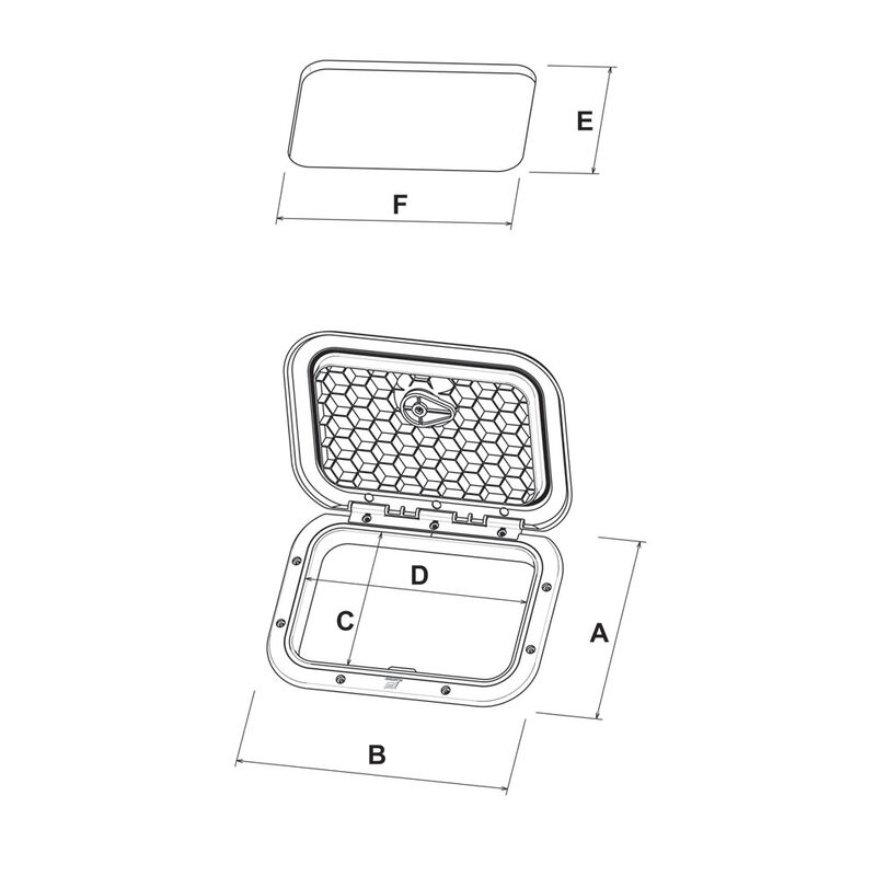 Trappe d'acces blanche + serrure plastimo - Aménagement Barque | Pacific Pêche