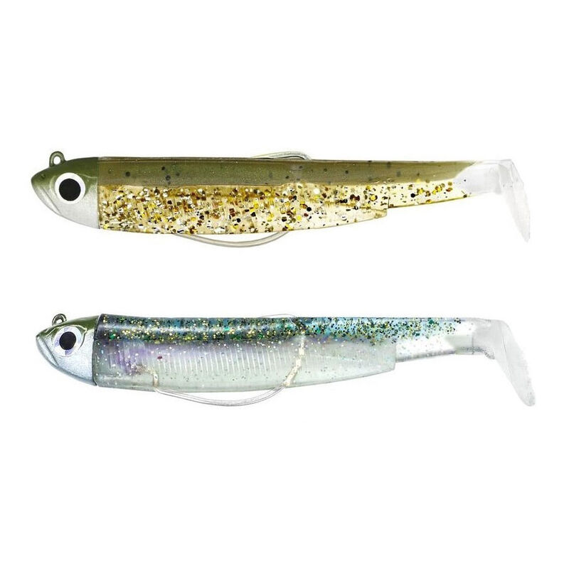 Leurre souple fiiish double combo black minnow 120 shore 12cm 12g kaki paillet&eacute; - ghost minnnow - Leurres souples | Pacific P&ecirc;che